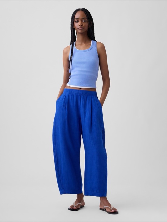 GAP Pants - Gap Cotton Gauze Easy Barrel Pants